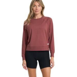 Vuori Long Sleeve Halo Crewneck Top Rosewood Heather Pink Women's Large